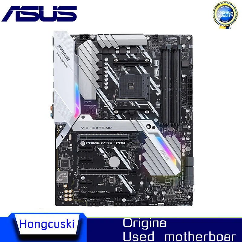 Imagem -05 - para Amd X470 64g Am4 para Asus Prime X470-pro Placa-mãe Soquete Am4 Usb3.0 Sata3 Desktop Original Mainboard