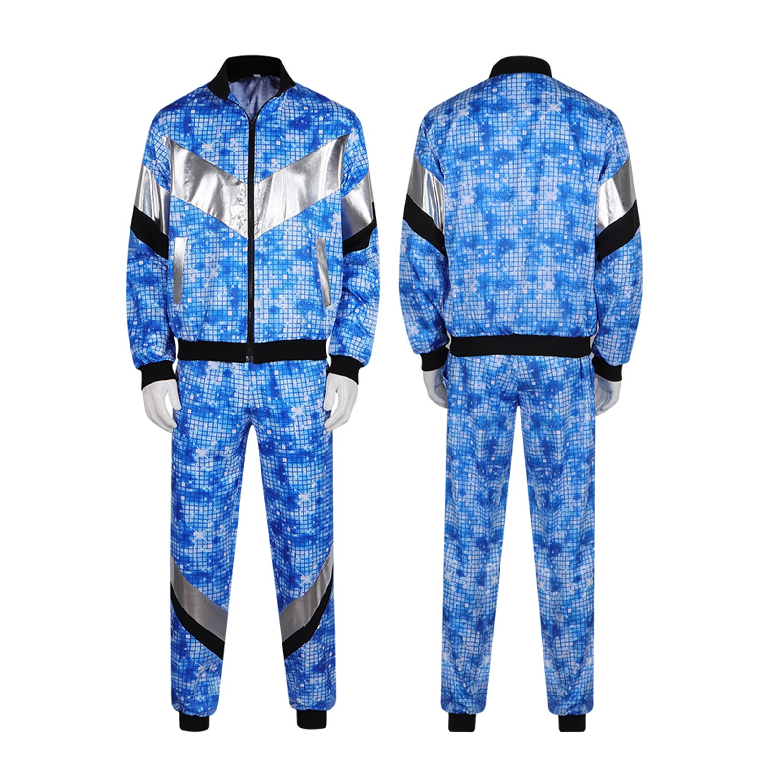 

Women Mens 80s Workout Outfit 80s Track Suit Windbreaker 90s Tracksuit Disco Outfit Halloween Cosplay Costume