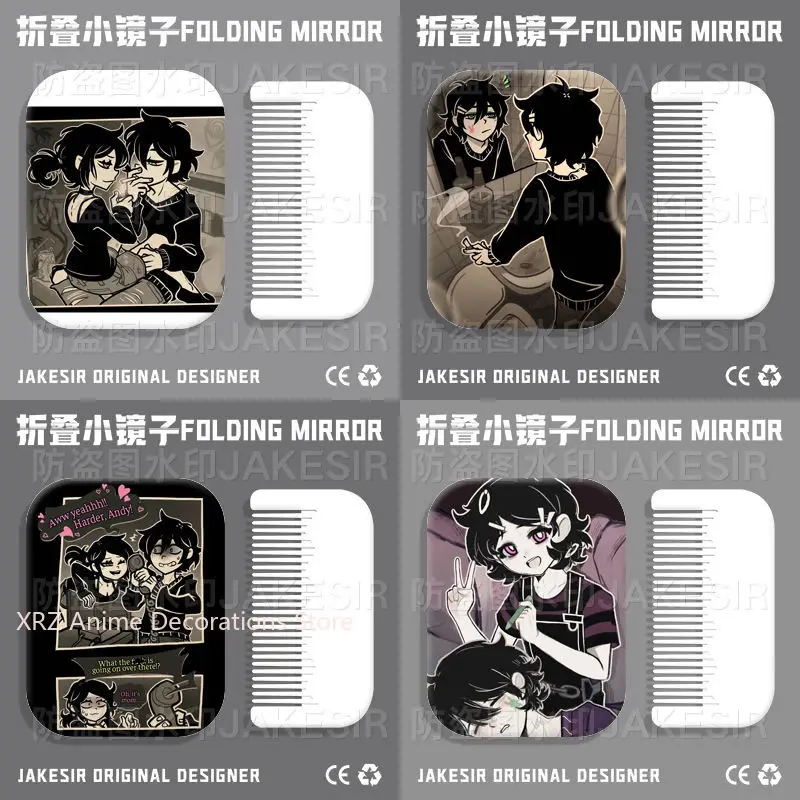 

Новый гроб Энди и Лейли, аниме, мультяшное студенческое зеркало, портативное зеркало для макияжа, расческа, подарок на день рождения