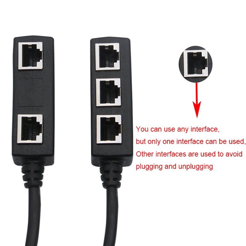 Divisor de cabo ethernet rj45 rj45 1 a 2/1 a 3/4 saídas divisor conector adaptador de rede cat5 cat6 cat7 lan cabo ethernet