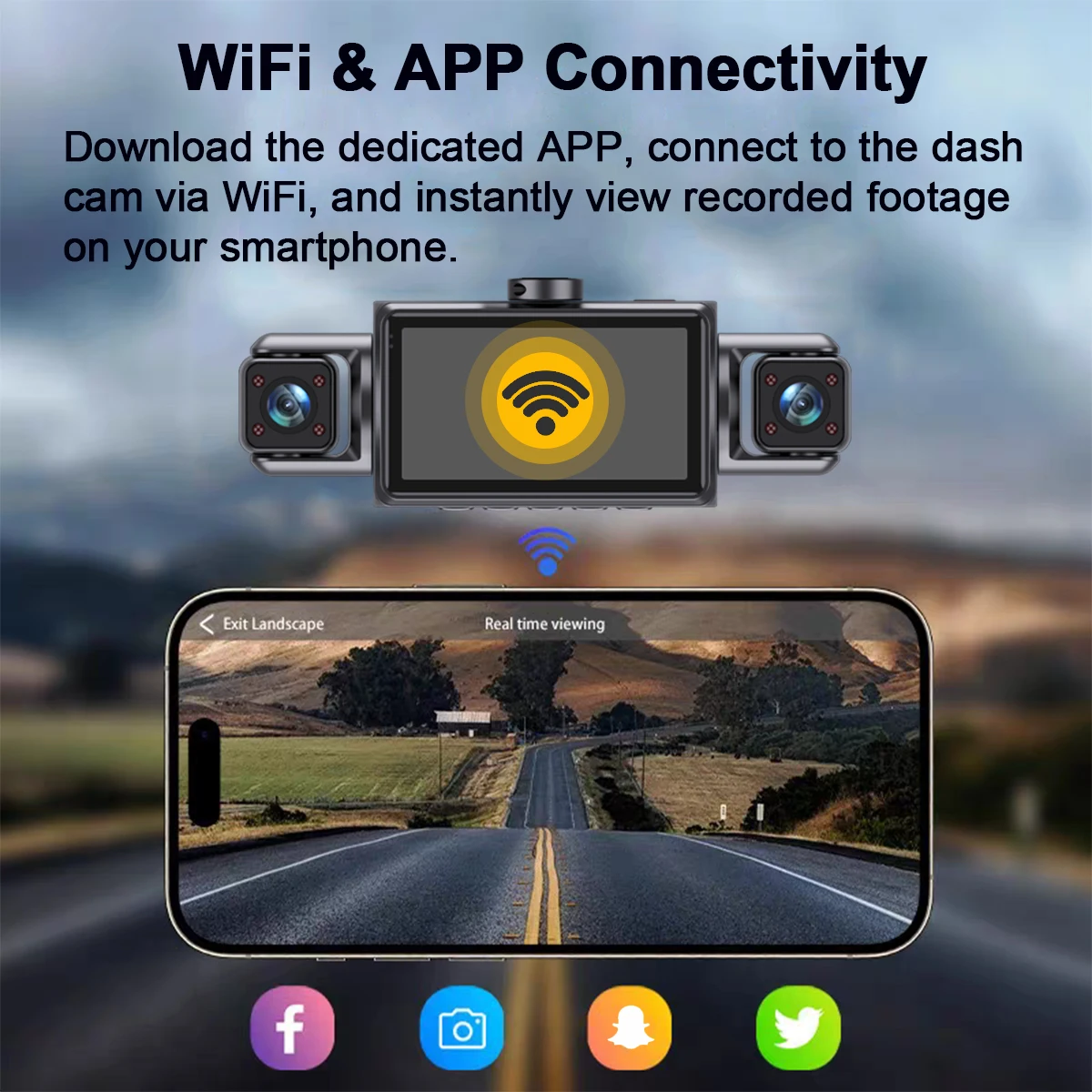 DashCam Car Dvr Video Recorder 4 Channels 360° WIFI Front inside Rotatable Rear View Camera 24h Parking Monitor Car dash cam