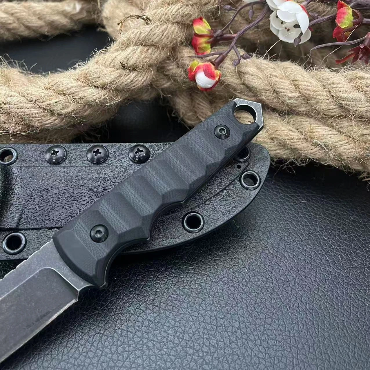 الرجال في الهواء الطلق 634 سكين مستقيم متعدد الوظائف D2 الصلب الصيد الدفاع عن النفس G10 مقبض مغامرة استكشاف السكاكين التكتيكية #4