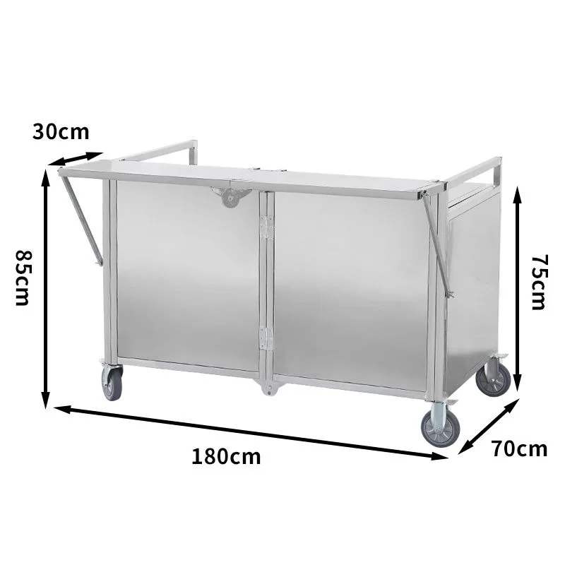 Snack cart, street stall folding night market mobile stall truck with wheels, cooked food braised fried rice universal trolley