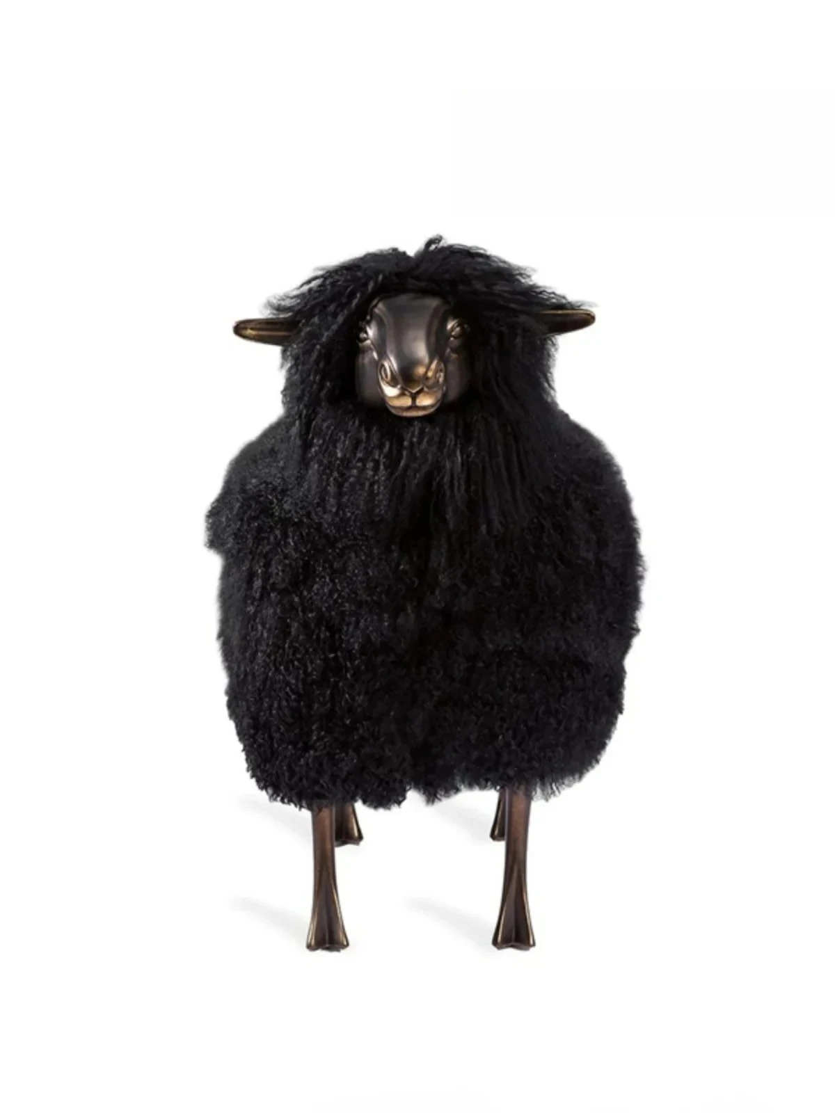 S Creative Design Brass Black Beach Sheep Baa Stool Model Room