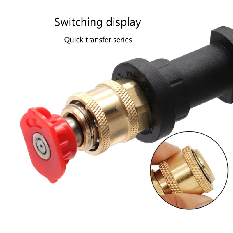 Adaptor Senapan Mesin Cuci Tekanan Tinggi 1/4 ''Set Nozel Semprot Adaptor Cepat Betina