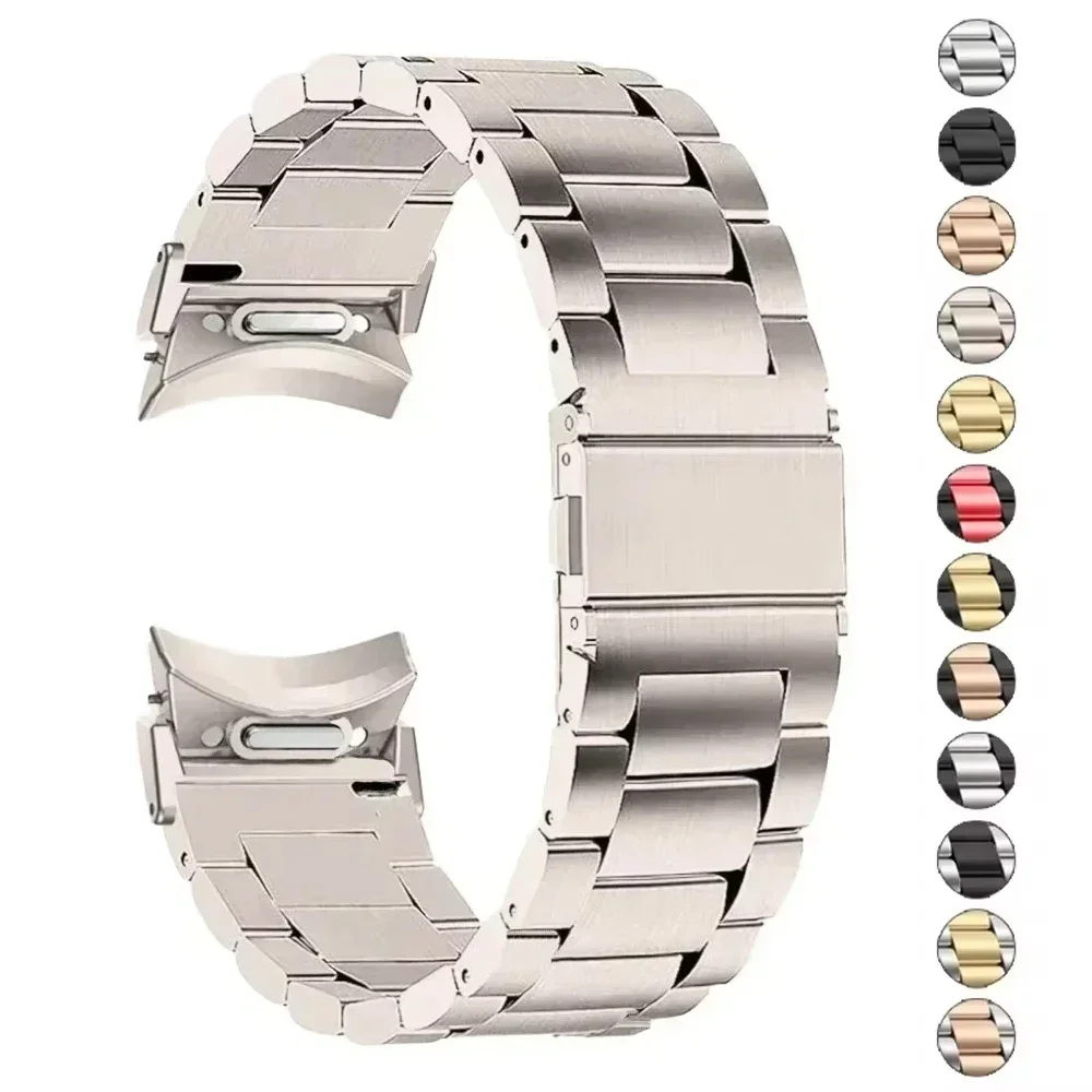 No Gaps Quick Fit Stainless Steel Strap For Samsung Galaxy7FE 7 6 5 4 44 40mm 5 Pro 45mm Band For Galaxy Watch 6Classic 43 47mm