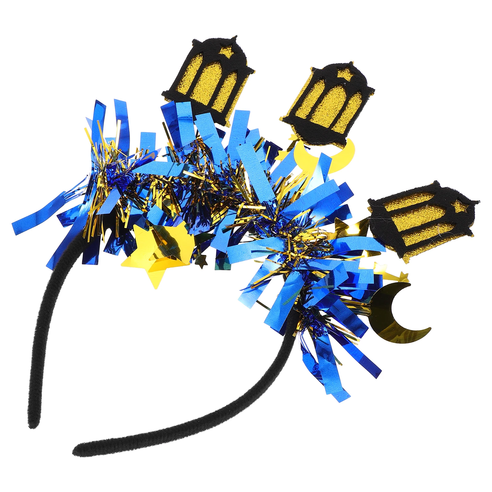 

Ramadan Moon and Star Headband Adjustable Glitter Holiday Hair Accessories Eid Mubarak Party Supplies Festival Outfits