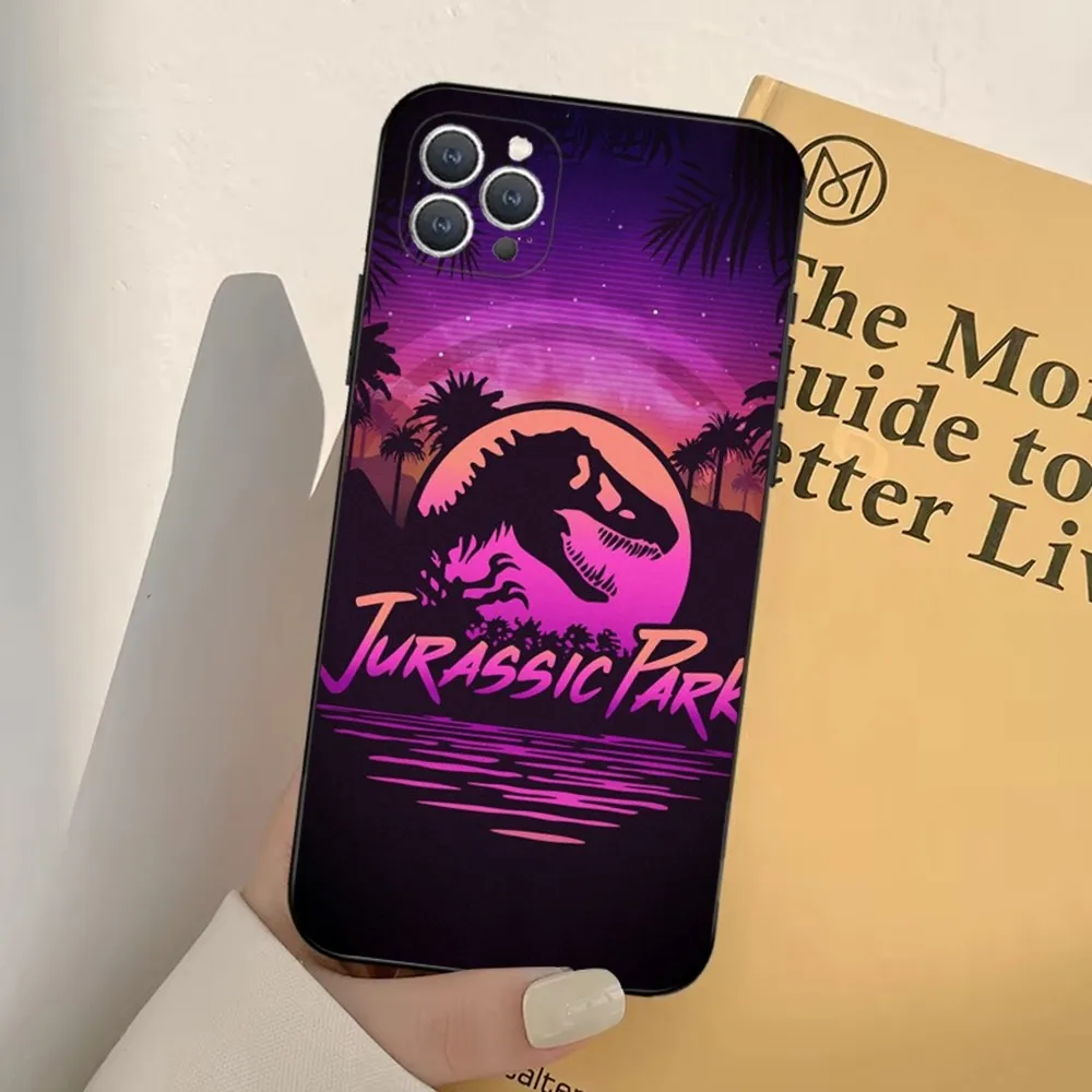 J-Jurassic Park  Phone Case For iPhone 16,15,14,13,12,11,Pro,X,XS,Max,XR,Plus,Mini Soft Black Cover