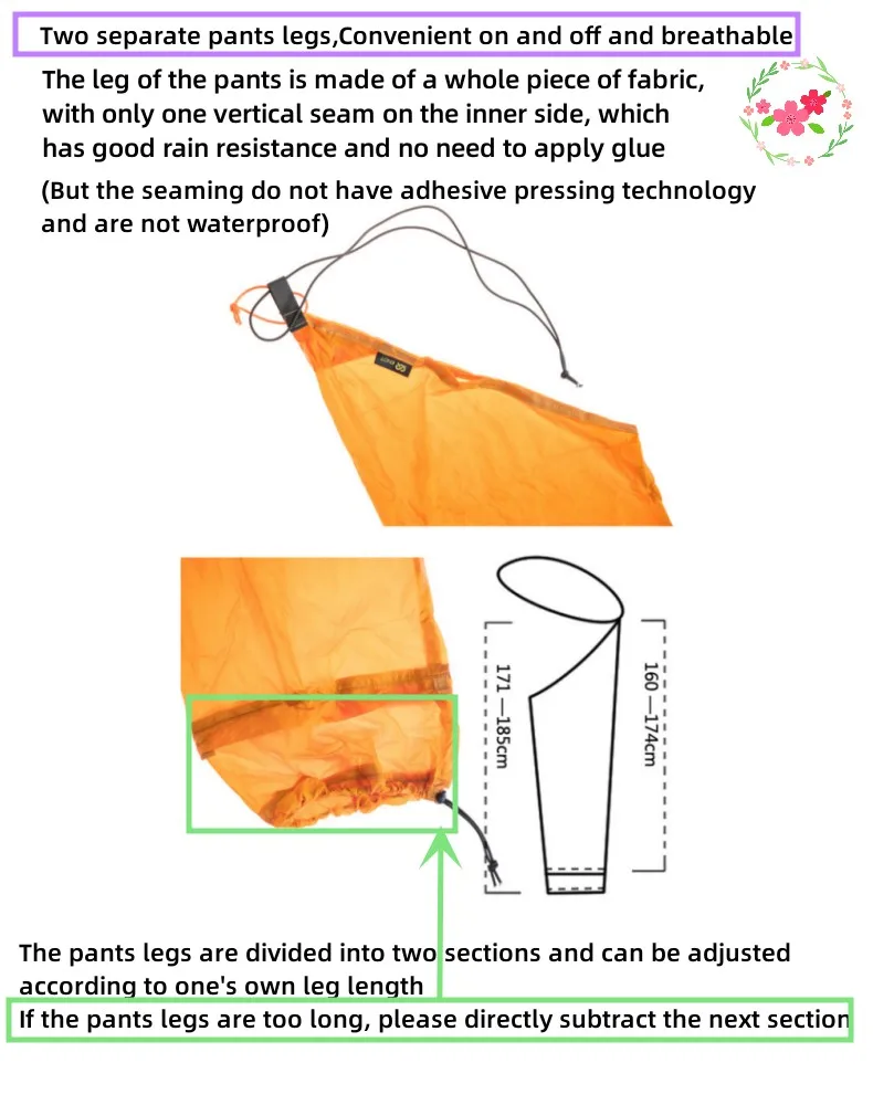 Knot Outdoor Rain Pants Ultralight 20D Nylon Double-sided Silicon Fabric Mountaineering Hiking Camping Waterproof Rainproof
