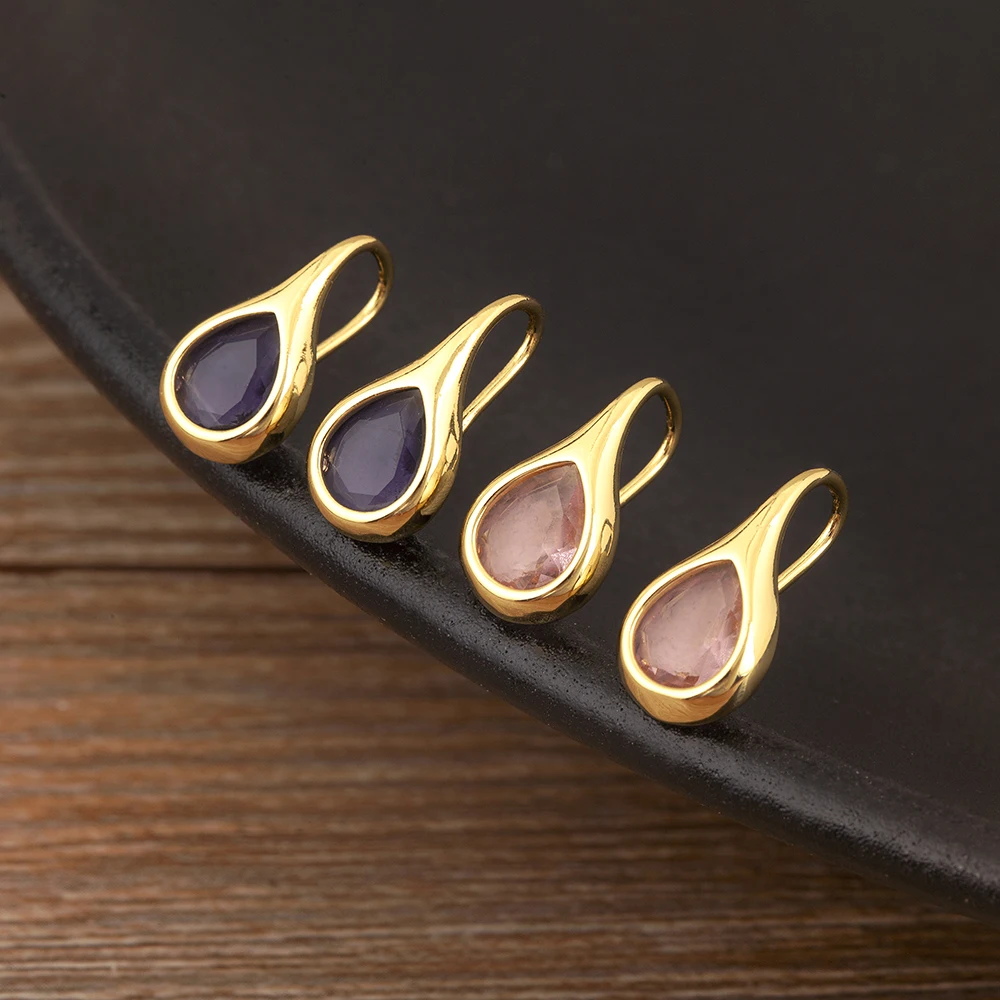 AIBEF Waterdrop Shape Irregular Geometric Shine Crystal Drop Earrings For Women Daily Wear Female Copper Ear Jewelry Gifts