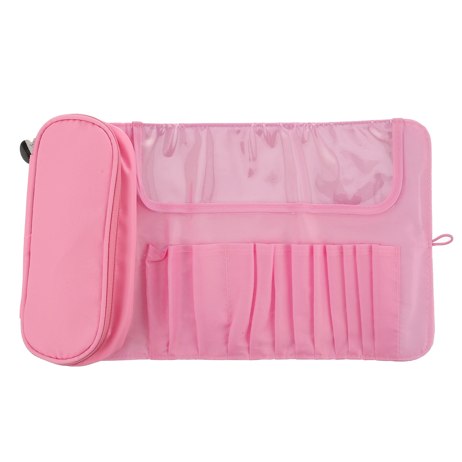 

Makeup Brush Bag Rolling Pouch Foldable Large Flap Pink Travel Container Storage Case Tool Protection