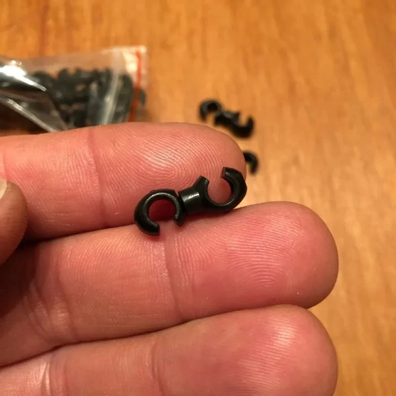 40/10pcs Rotatable S-Style Bike Brake Cable Clips, Durable MTB Hose Guide Hooks for Bicycle Cycling image 3