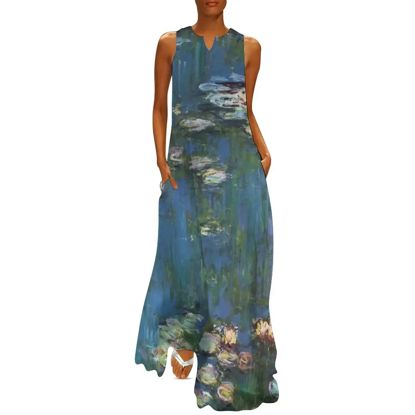 

Water Lilies by Monet Long Dress Bridesmaid dress woman dress party night cute for pregnant women