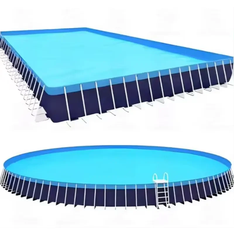 Customized Large Swim Pools with Oval Round Rectangular Square Stainless Steel Structural Ring PVC for Children
