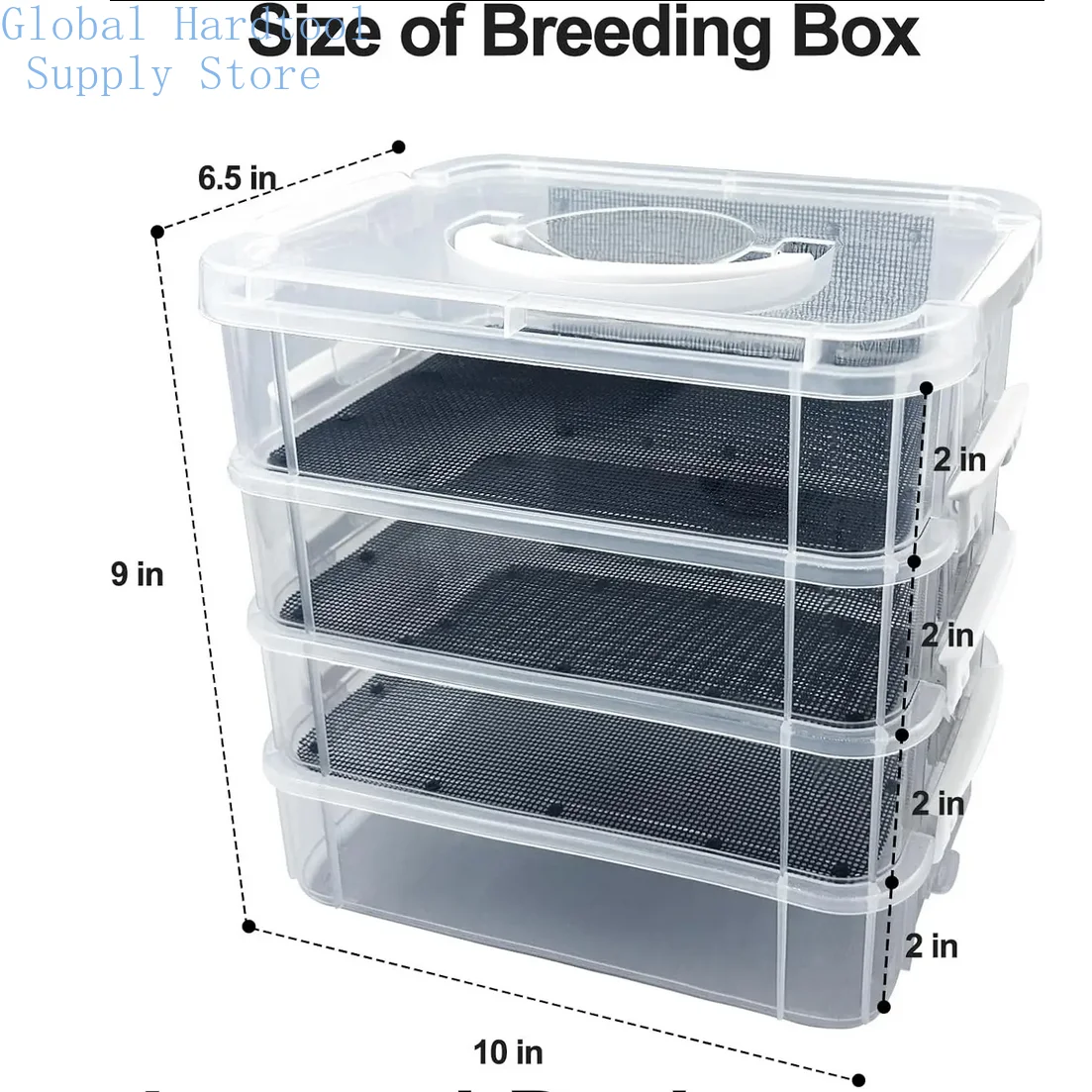 High Capacity Mealworm Breeding Kit 2/3/4-Layer Portable Mealworm Farm for Reptiles Bearded Dragon Live Mealworms Breeding