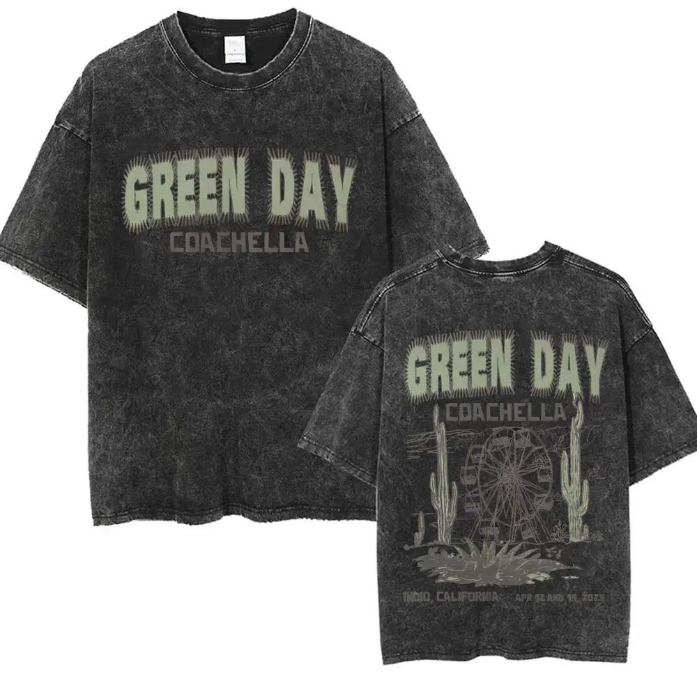 

Washed Vintage Punk Band Green Day Graphic T-shirt Men Women Classic Gothic Rock T Shirts Men's Casual Oversized Crewneck Tshirt