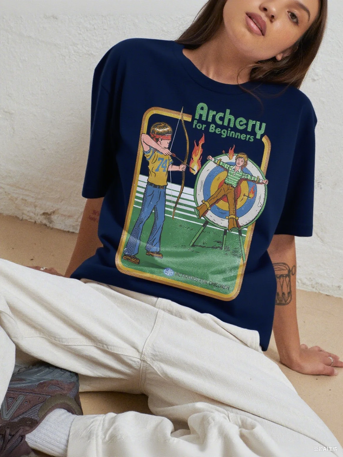 

Хлопковая футболка для стрельбы из лука в стиле ретро для начинающих, забавная графическая футболка для модных нарядов и любителей юмора, Новое поступление на Хэллоуин