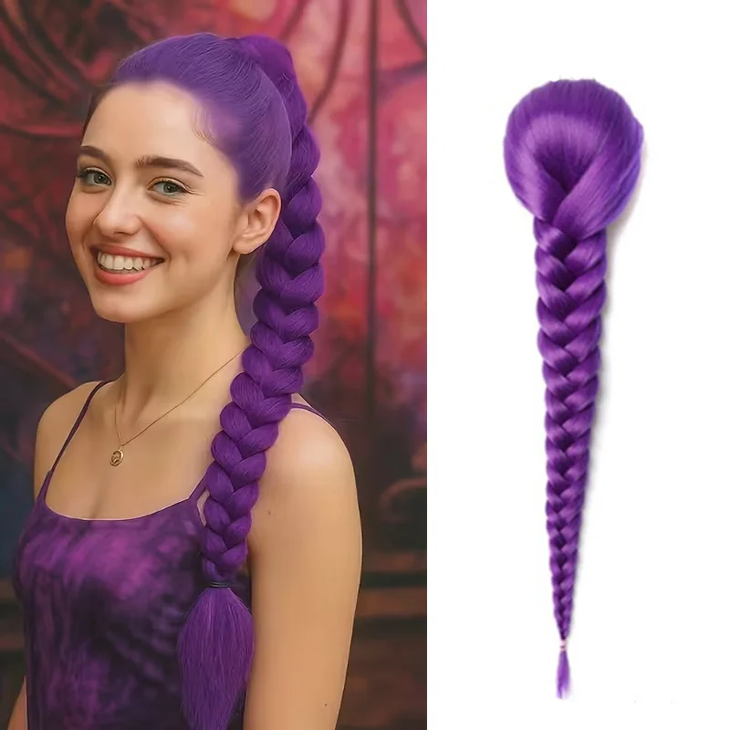 

Synthetic Anime Fishbone Braid Ponytail, Heat Resistant, Great for Halloween & Christmas Costumes