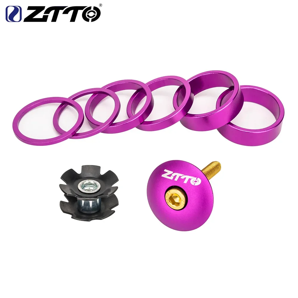 

ZTTO BIKE Headset Washer Fork Spacers Aluminum Alloy Sturdy Durable Bike Stem Washer Set Cycling Install Replacement Accessories