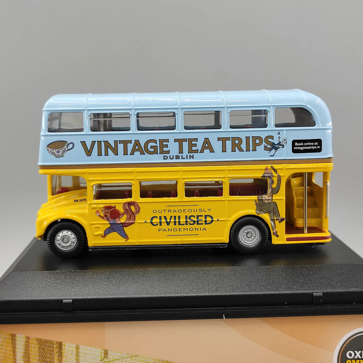 Diecast OXFORD 1:76 Scale Vintage Tea Tours Double-decker Bus Alloy Car Model