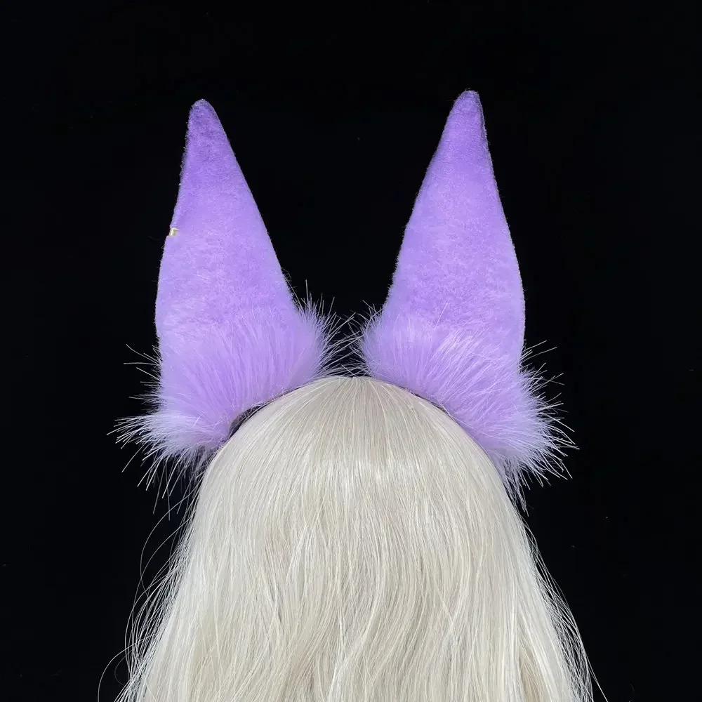 Handmade Custom Made Purple Anubis Simulation Beast Animal Wolf Dog Ears Hairband Hairhoop Headwear for Halloween Cosplay Prop