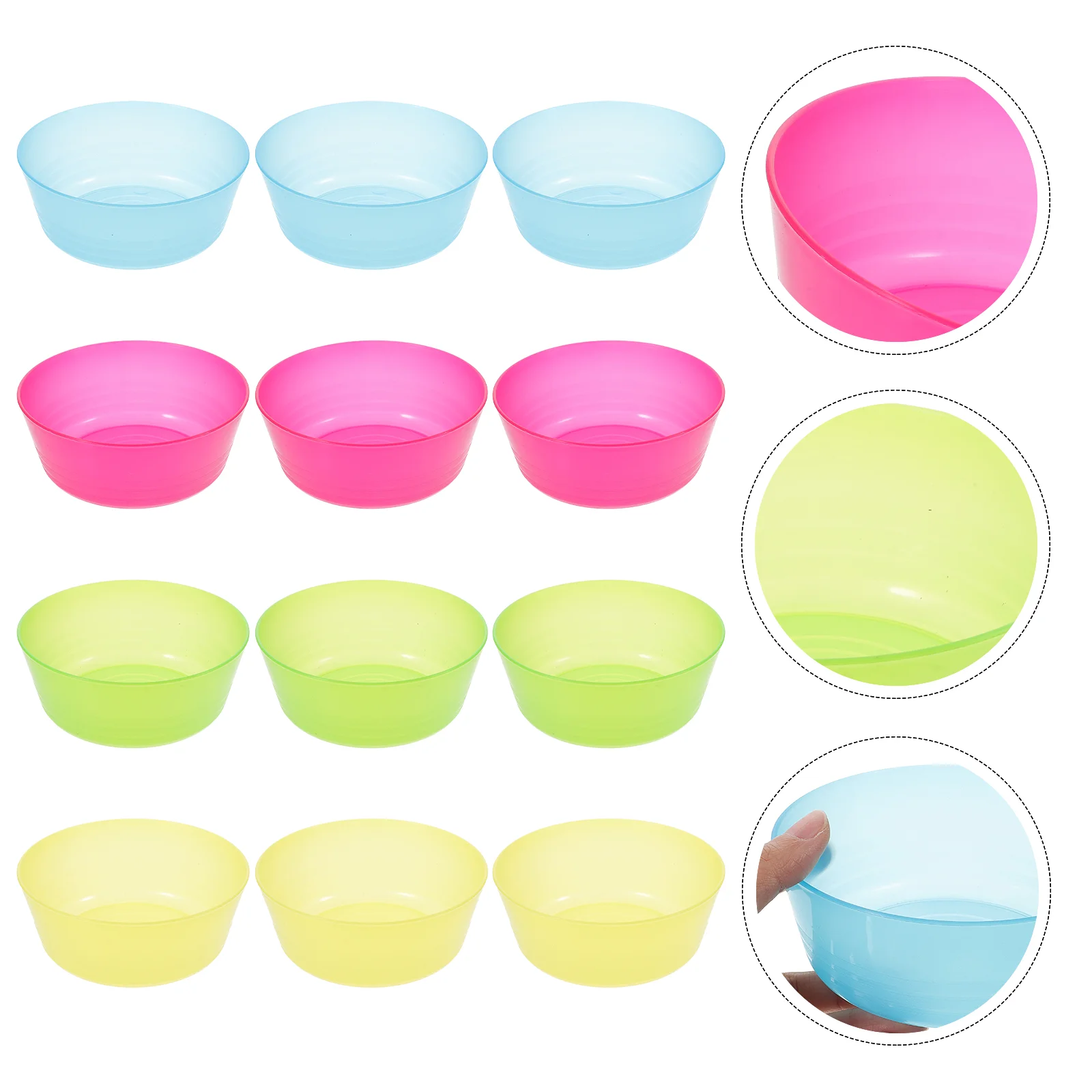 12 Pcs Plastic Bowl Small Snack Bowls for Kitchen Tableware Toddlers Storage Food Prep Reusable