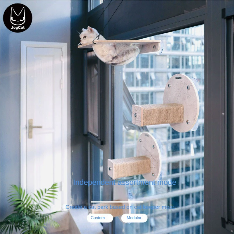Wood Climbing Tower for Cats, Climbing Things on Wall, Cat House, Climbing Tower, Hammock, Space Cabin, Tree Tower,Toy Pet Items