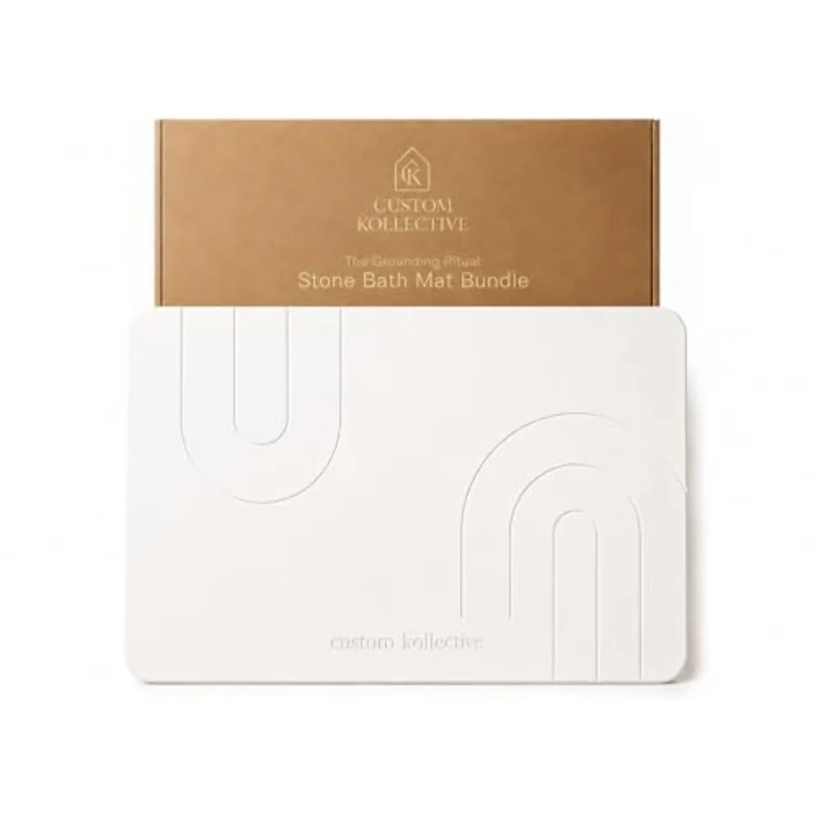 ™ Stone Bath Mat Ritual Bundle Diatomite Quick Dry Bath Mat for Bathroom, Stone Drying Mat, Non-Slip Pad, Brush, Polishing Pad
