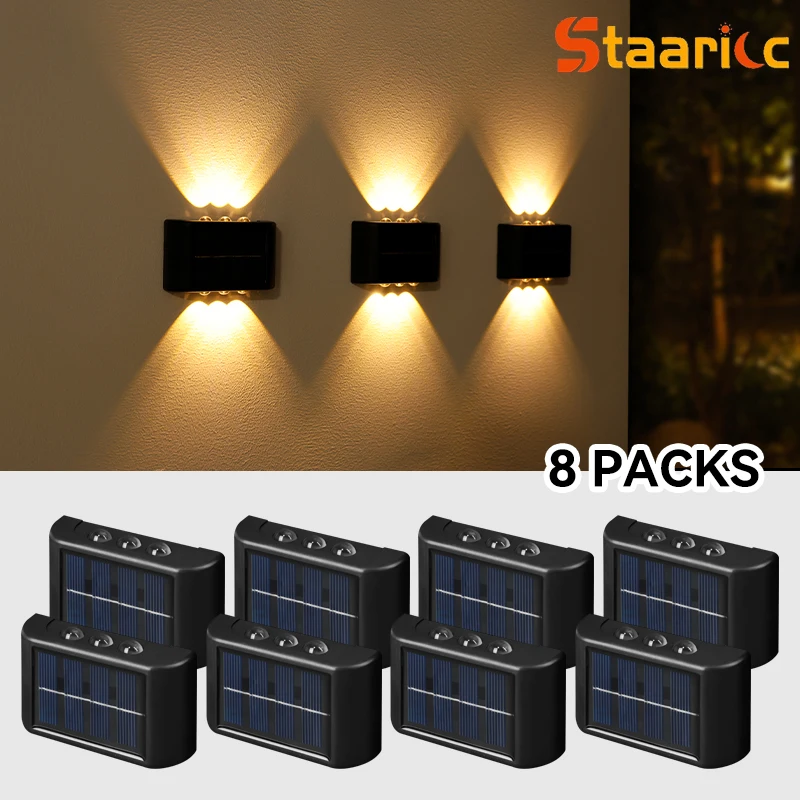 Solar Wall Lamp Outdoor Waterproof Solar Powered Light UP and Down Illuminate Home Garden Yard Decoration Outside Sunlights
