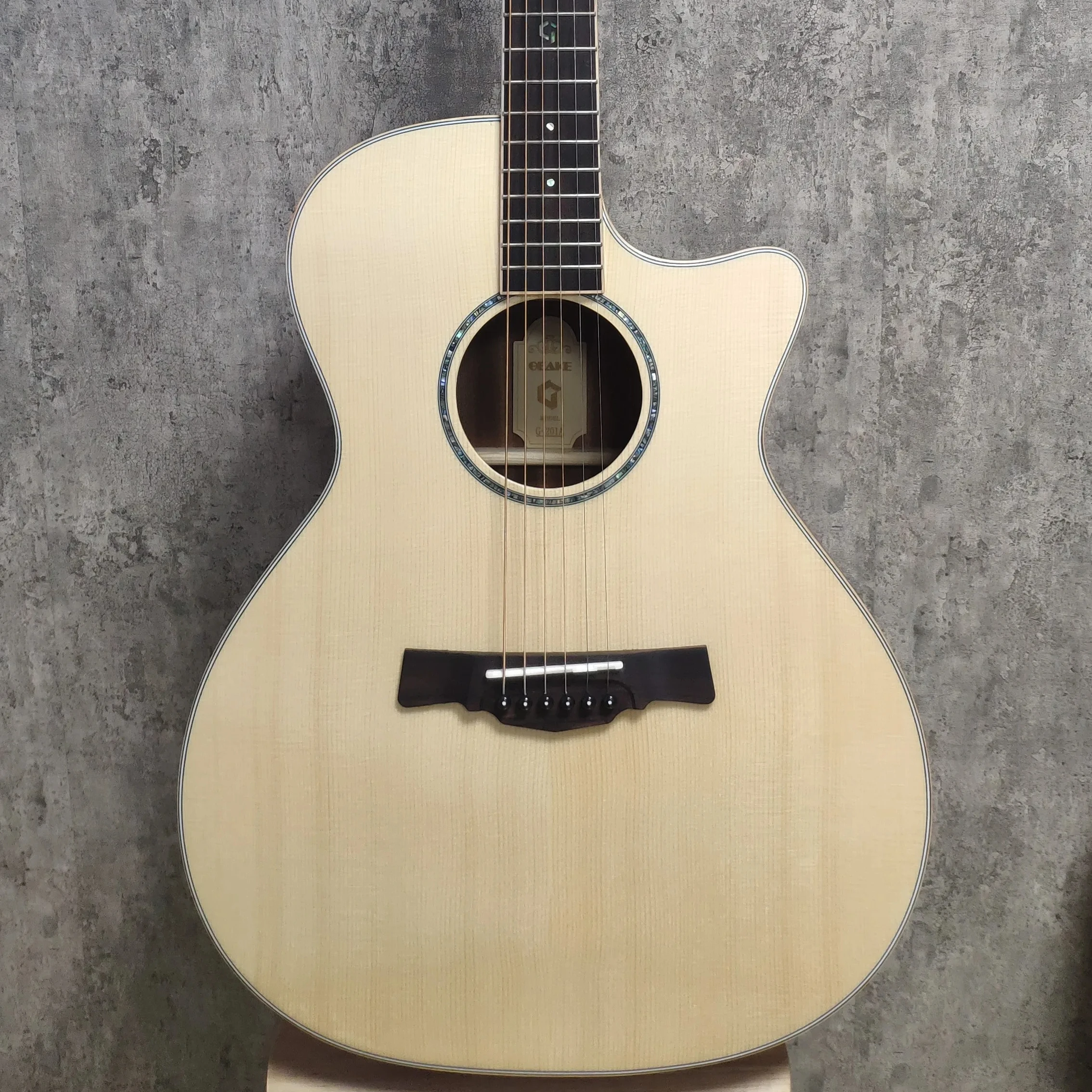 Geake G-201A High Quality Solid Acoustic Guitar Spruce Top Mahogany/Rosewood Sides 6 Strings Glossy Beginners Wholesale