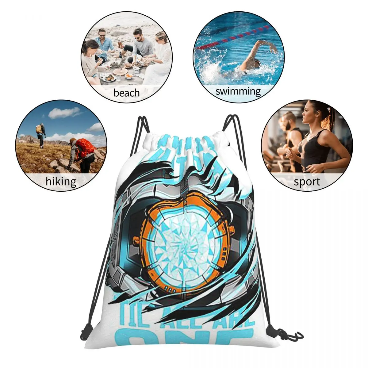 Til All Are One Backpacks Fashion Portable Drawstring Bags Shoes Bag Book Bags For Man Woman Students