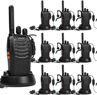 10PCS Pofung PT88E Walkie Talkie PMR446 License-free Two-Way 16 Channel Long Range Radio with USB Charger and Earbuds