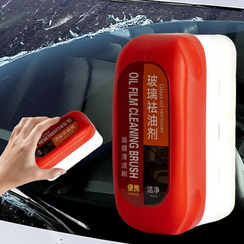 

100ml Car Glass Oil Film Cleaner Anti-fogging Auto Windshield Oil Film Remover For Clear Vision Dirt Stains Removal brush