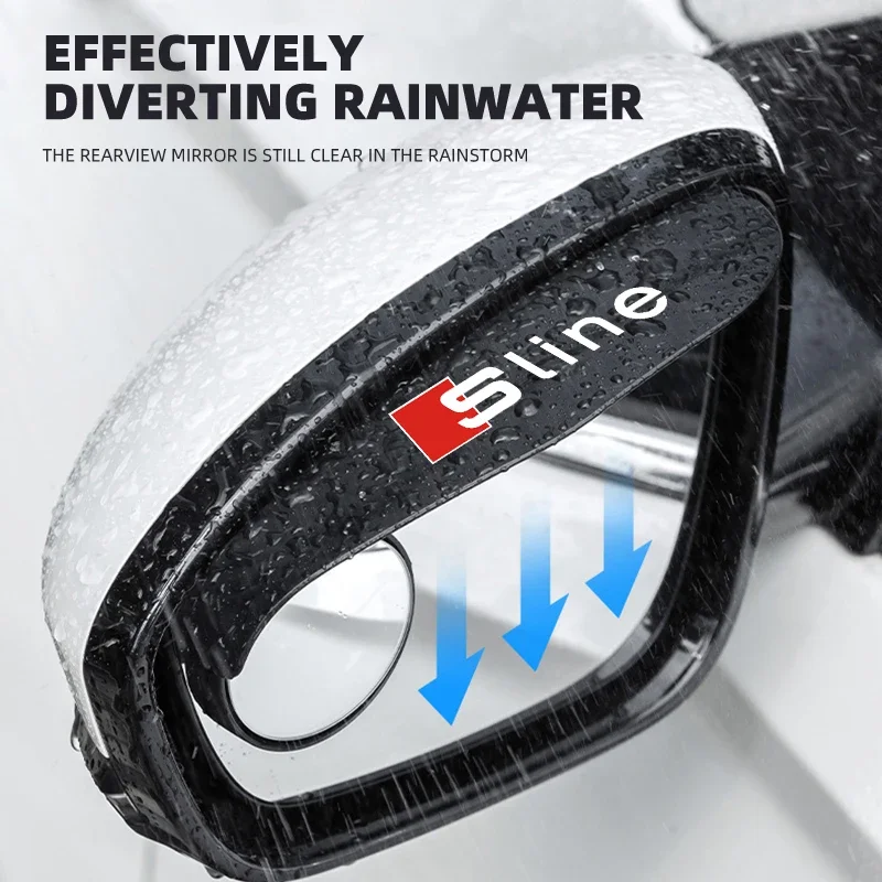 2 قطعة ABS سيارة الجانب مرآة الرؤية الخلفية المطر الحاجب قناع نظرة المطر برهان الديكور لأودي Sline S6 S7 SQ5 SQ7 A3 A4 A5 A6 A7 A8L