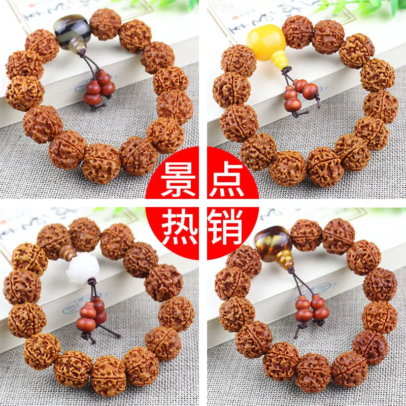 Factory Wholesale Rudraksha Bracelet Nepal Five Faces18-20MMPrayer Beads for Men Ornament Scenic Spot Supply