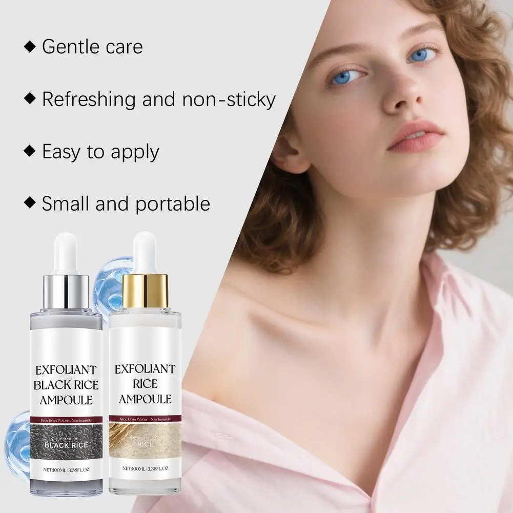 Black&White Rice Exfoliating Essence 100ml Reducing Breakouts Dead Skin Remover Deep Pore Cleansing Oil-control Skin Care