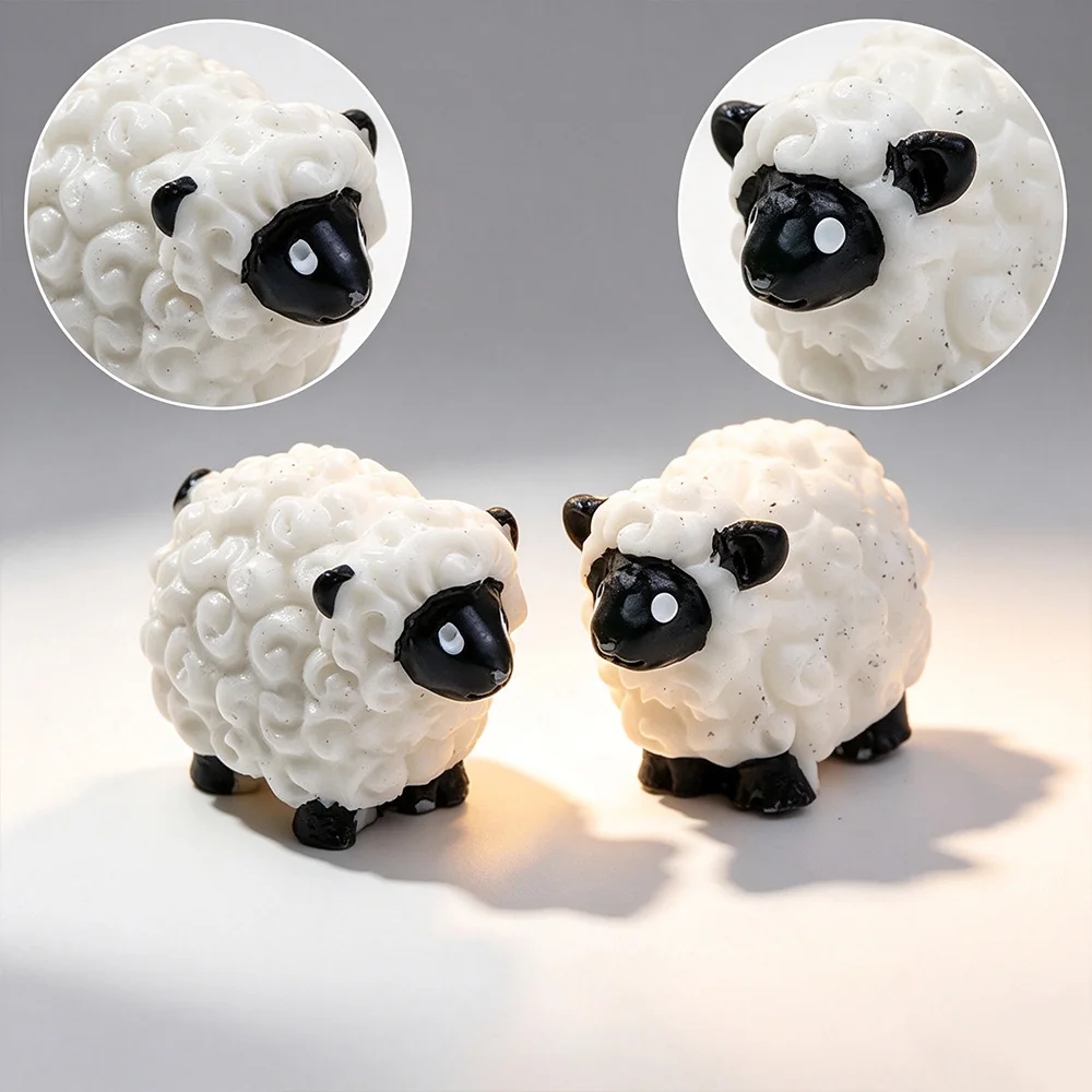 Miniature Farm Resin Sheep Animal Model Ornaments for Sand Table Diorama Dollhouse DIY Scene Building Decoration 30pcs/lot