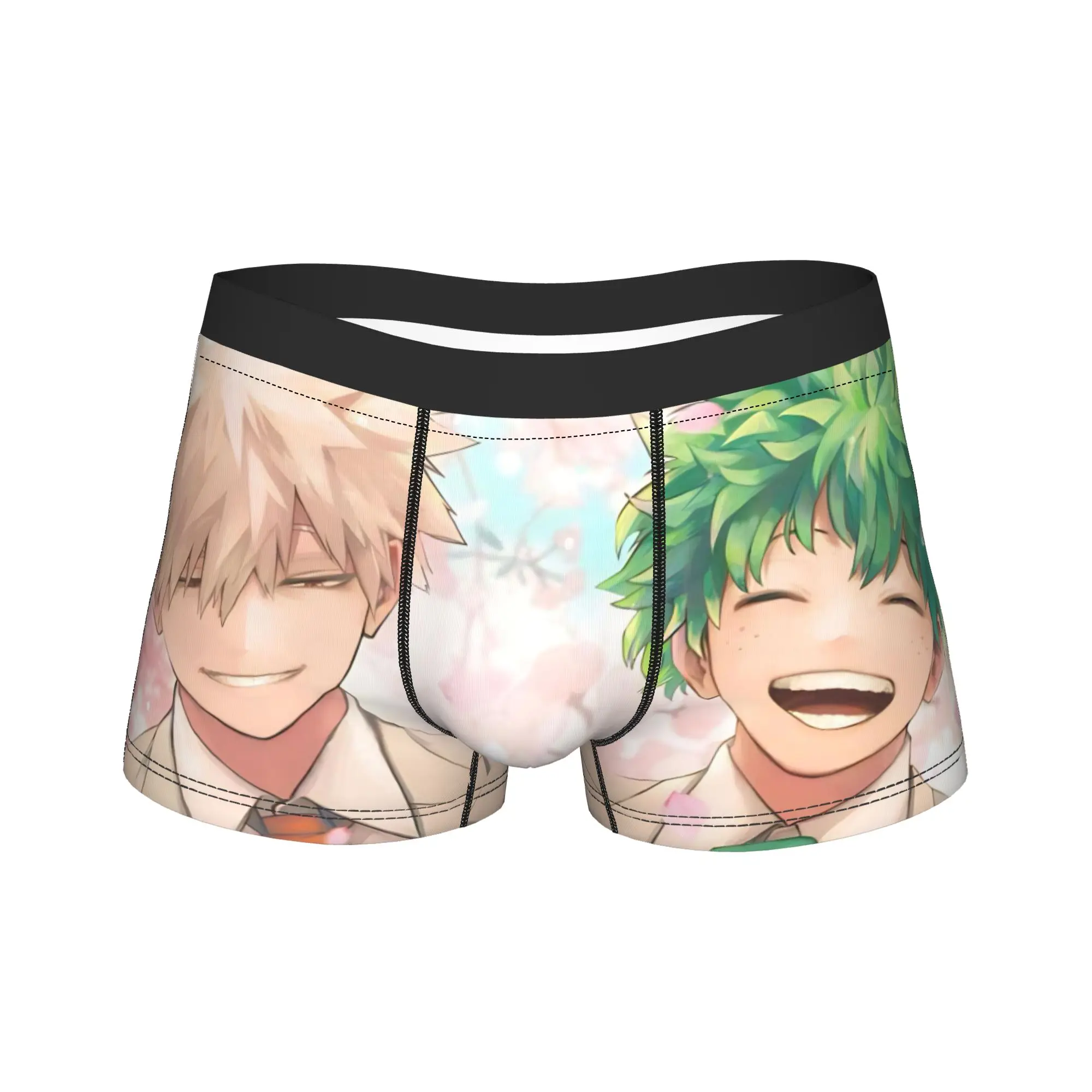 Boxer da Uomo My Hero Academia Anime, Mutande Lunghe Deku Bakugo alla Moda, Slip Morbidi da Uomo Taglie Forti