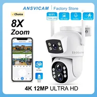 6MP WiFi Outdoor Camera-12MP Resolution, Triple Lens, Dual Screens, Auto-Tracking CCTV Surveillance Camera for Enhanced Security