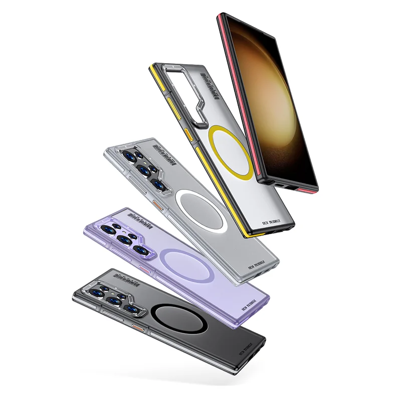 

Двойной цветной чехол с глазурью для Samsung Galaxy S25 S24 Ultra S25Ultra, противоударная задняя крышка с магнитной беспроводной зарядкой