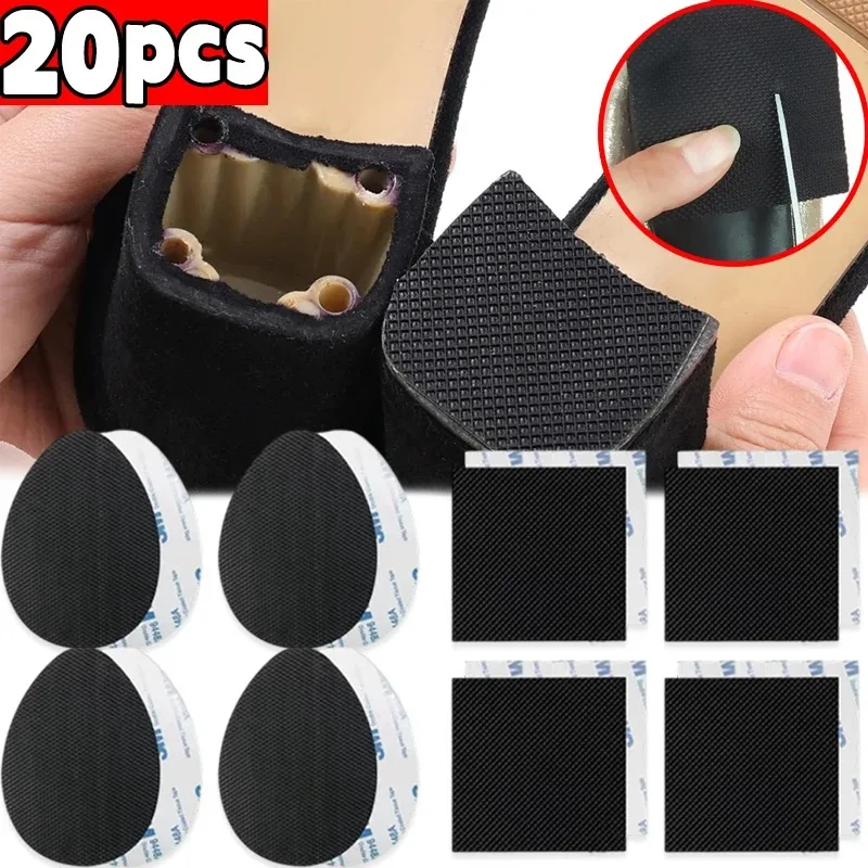 20Pcs Wear-Resistant Non-Slip Shoes Mat Self-Adhesive Forefoot High Heels Sticker High Heel Sole Protector Rubber Pads Cushion