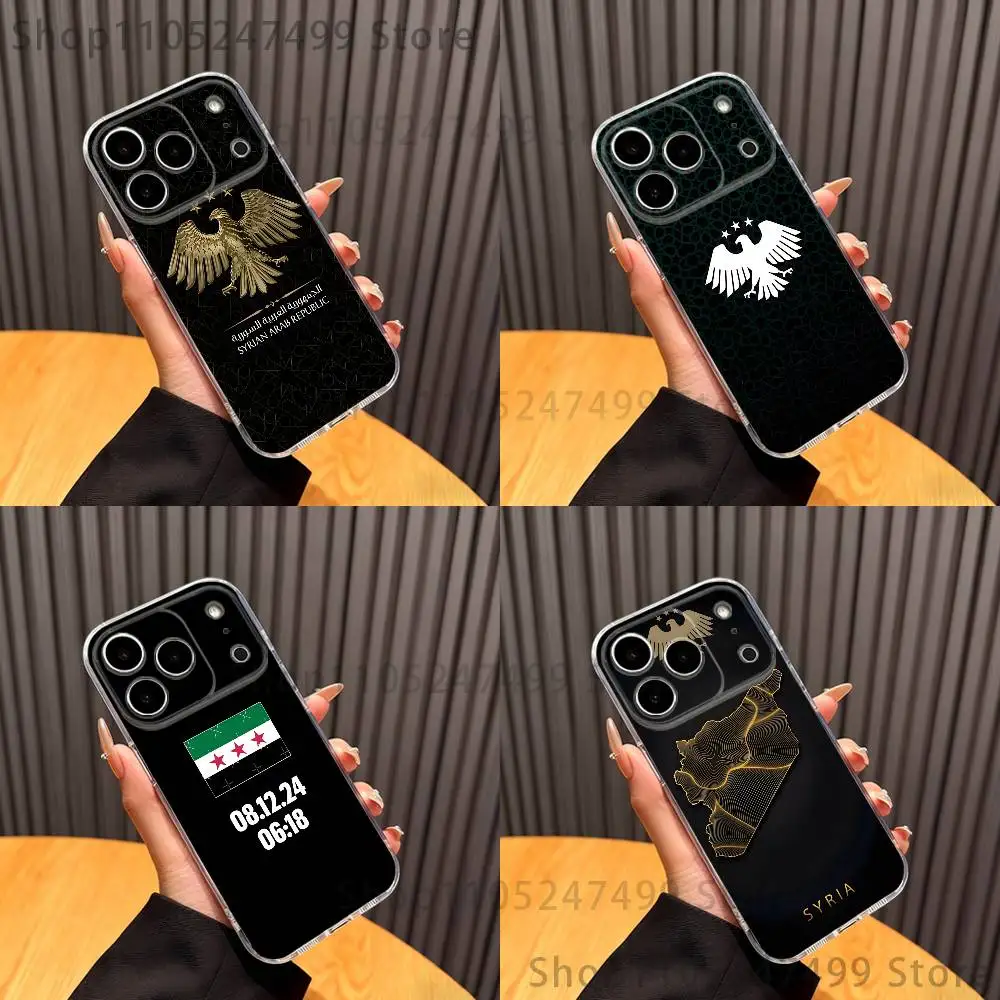 

S-Syrian Flag Emblem LOGO Phone Case For iPhone 17,16,15,14,13,12,11 Pro,Max,Plus,X,XS,XR,SE4,E Mini Transparent Soft Cover