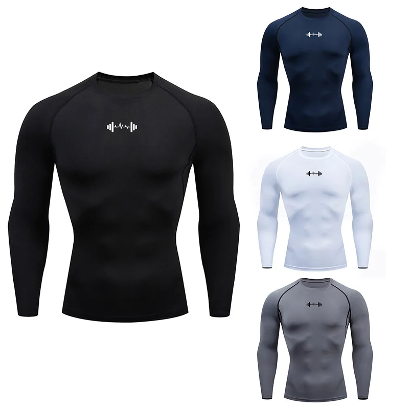 Compression T Shirt Men Summer Sportswear Running T-shirt Elastic Quick Dry Sport Tops Tee Athletic Gym Workout Shirts MenTShirt