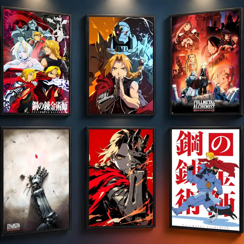 Anime Fullmetal Alchemist FMA Edward Poster Wall Art PP Waterproof HD Self Adhesive Modern Home Decor Living Room Apartment Gift