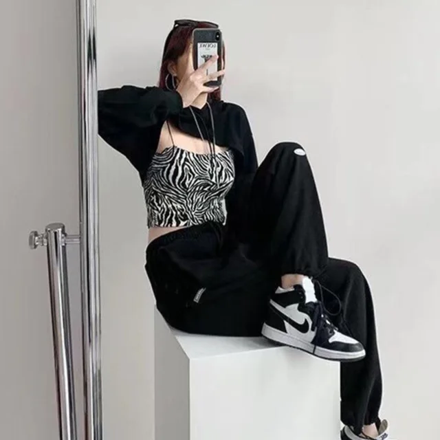 Loose American Lettering Street Style Sports Pants Women's Casual Trousers High Waist – view 3