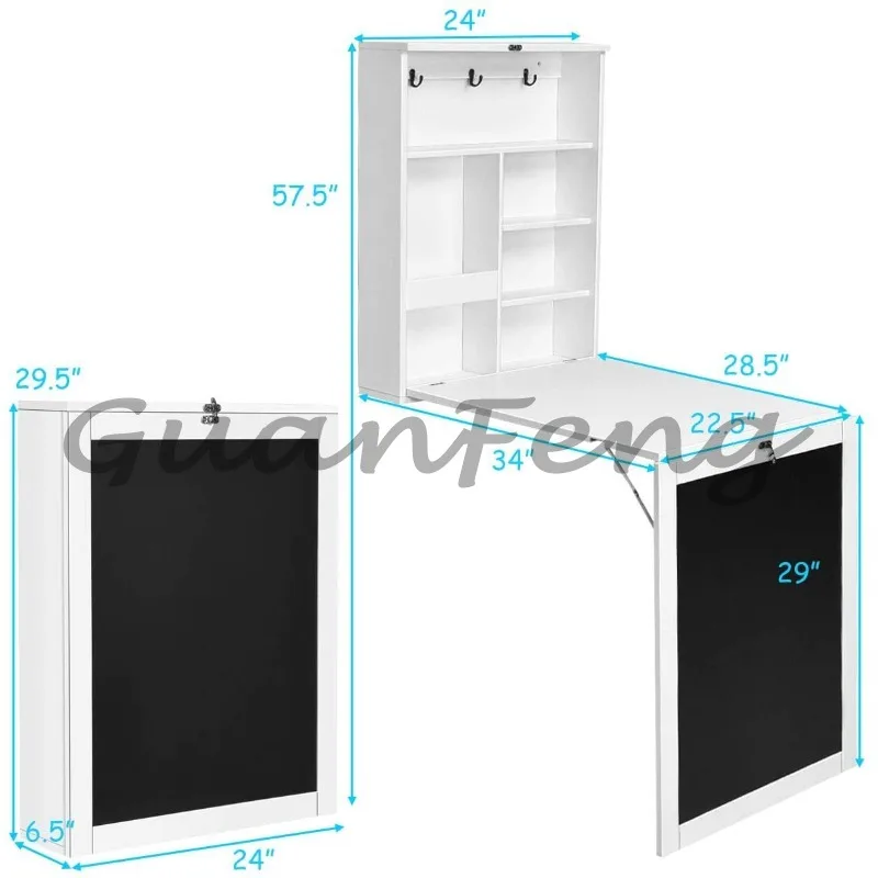 New Arrival Modern Wall Mounted Folding Computer Desk Space Saving Foldable Work Table for Home Office