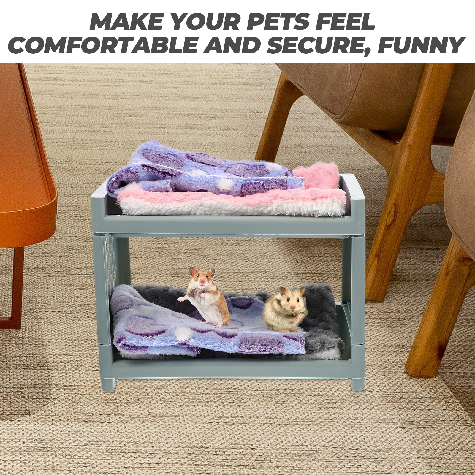 

1 Set Detachable Hideout Multi-Use Chinchilla Hamster Cage For Small Pets Durable Plastic Comfortable Sleeping Bed Funny Sturdy