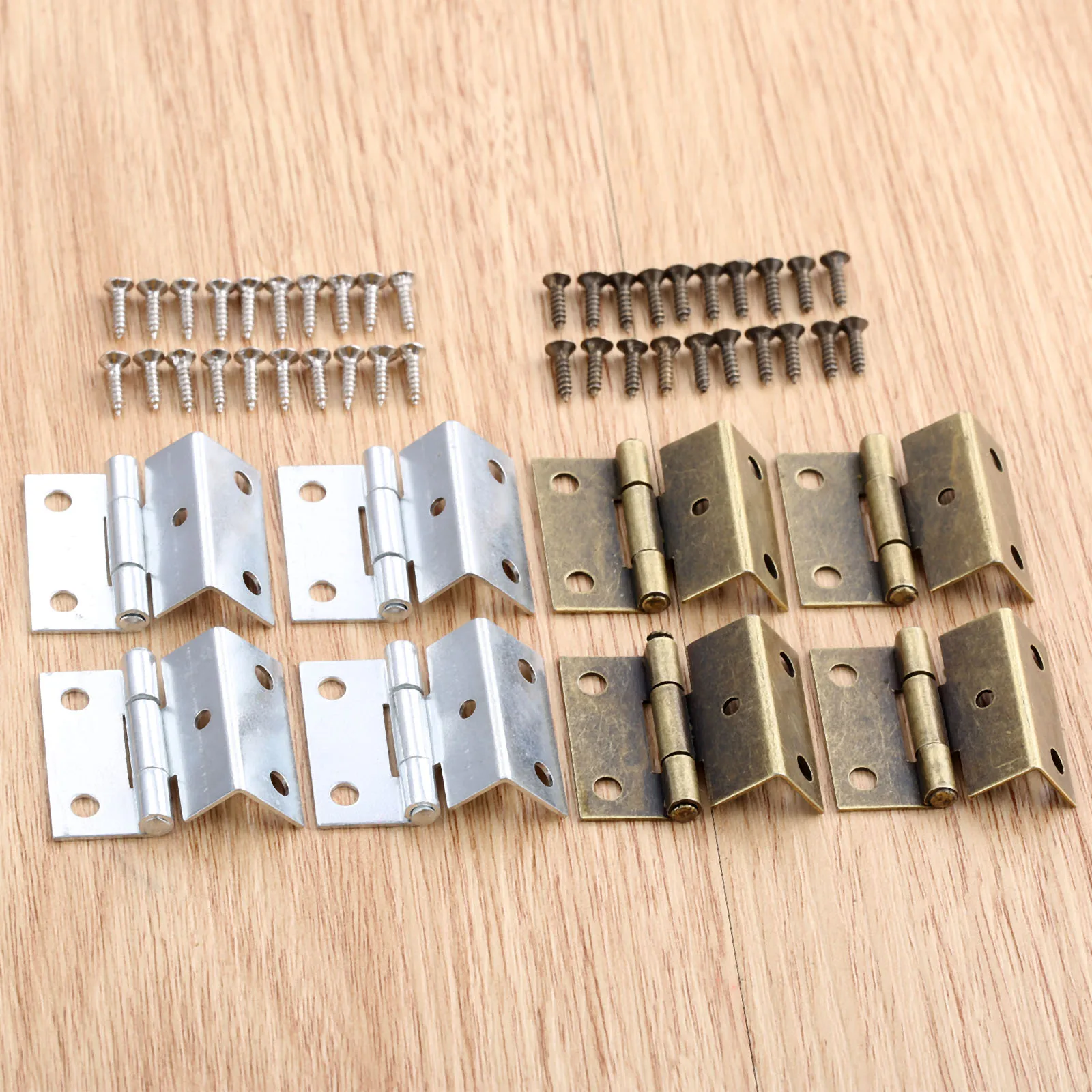 4pcs 25mm Three Fold Hinges Chinese Old Hinge Furniture Decoration Cabinet Door Hinge with Screws