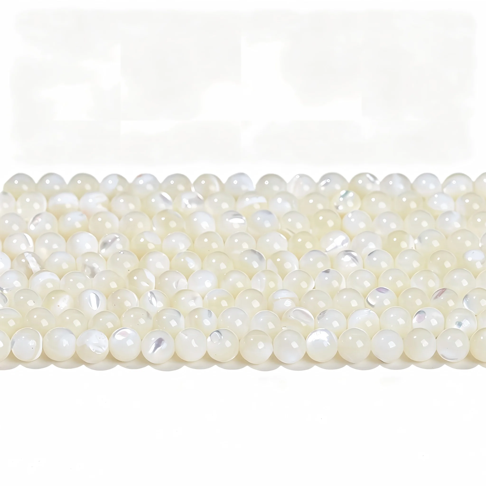 2 3 4 mm natürliche weiße Perlmuttperlen, runde lose Abstandshalterperlen für die Schmuckherstellung, DIY-Armband- und Halskettenzubehör, 15" – Detail 7