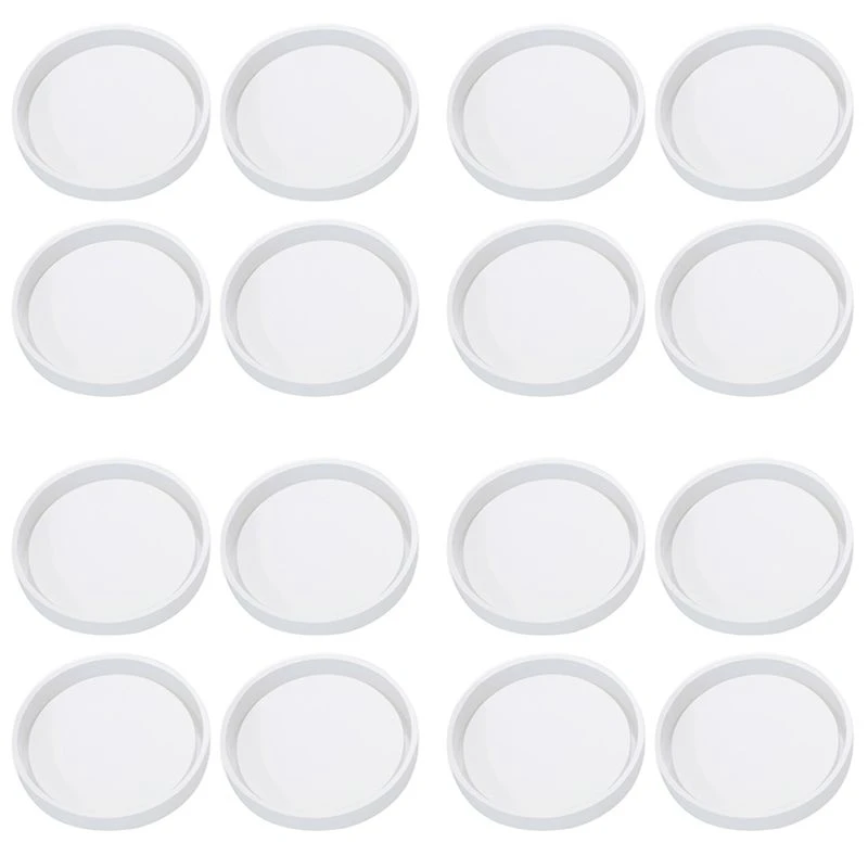 16 Pack Big Diy Round Coaster Silicone Mold, Diameter 3.94Inch/10Cm, Molds For Casting With Resin, Cement